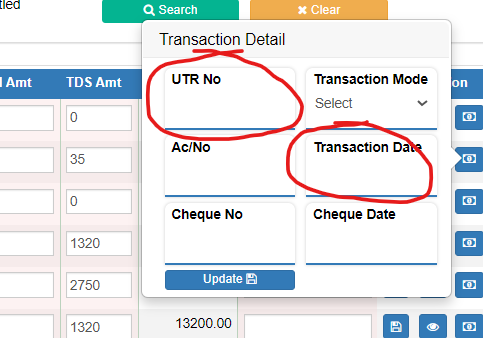Insurance Settlement input fields Insurance Settlement input fields