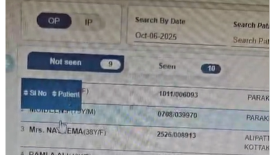 EMR List view Patient data missing EMR List view Patient data missing