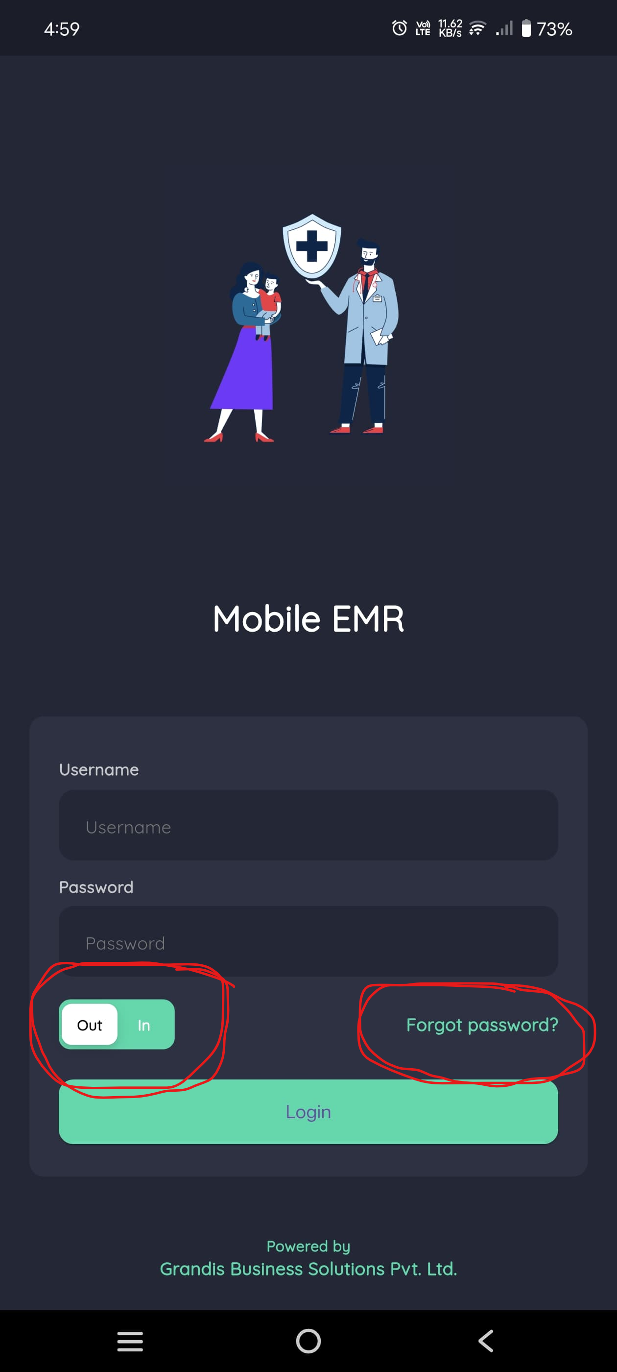 Login screen corrections Login screen corrections